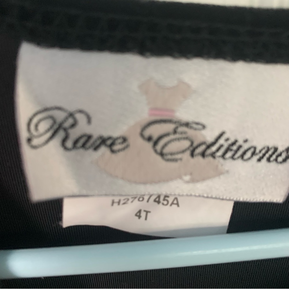 Rare Editions (4T) Black and White Dress with Bow and underlay slip - Picture 3 of 6